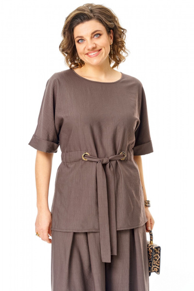 Блуза, брюки VI ORO VR-1267 шоколад - фото 14