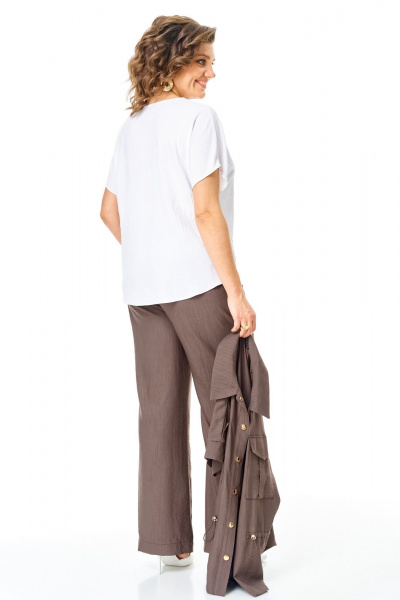 Брюки, жакет, топ VI ORO VR-1181 шоколад - фото 14