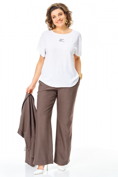 Брюки, жакет, топ VI ORO VR-1181 шоколад - фото 13