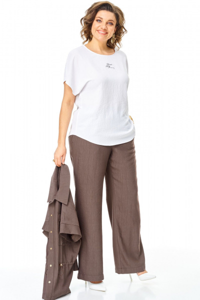 Брюки, жакет, топ VI ORO VR-1181 шоколад - фото 11