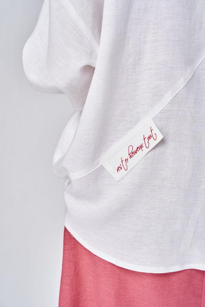 Платье, рубашка Диомант 2036 коралл/белый - фото 14