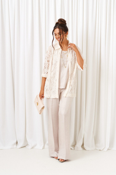 Блуза, брюки, топ Beautiful&Free 6425 жемчужный - фото 2
