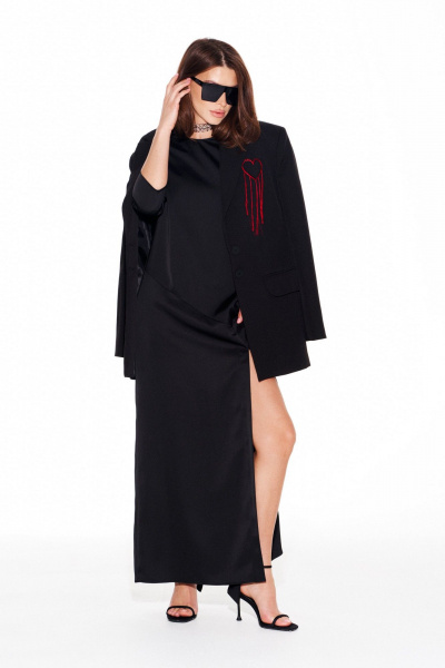 Платье ELLETTO 1123 черный - фото 8