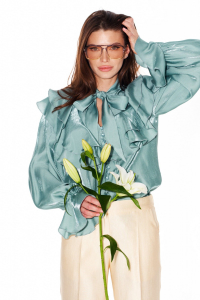 Блуза ELLETTO 3944 бирюза - фото 5