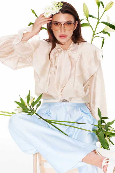 Блуза ELLETTO 3944 сливочный - фото 9