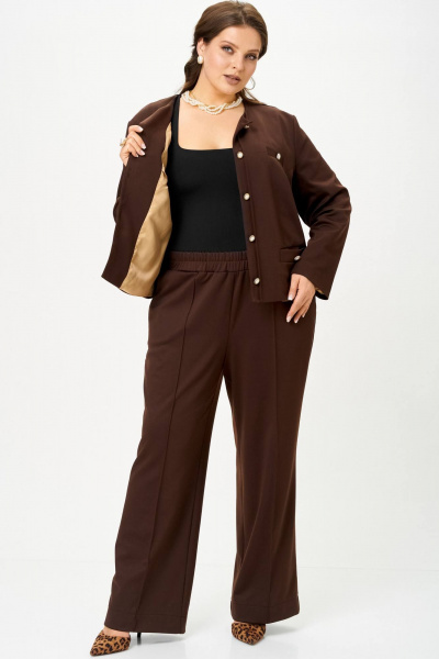 Брюки, жакет SOVA 11313 коричневый - фото 4