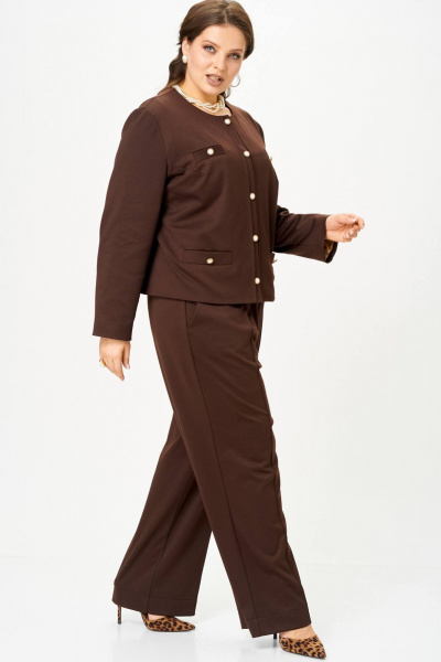 Брюки, жакет SOVA 11313 коричневый - фото 1