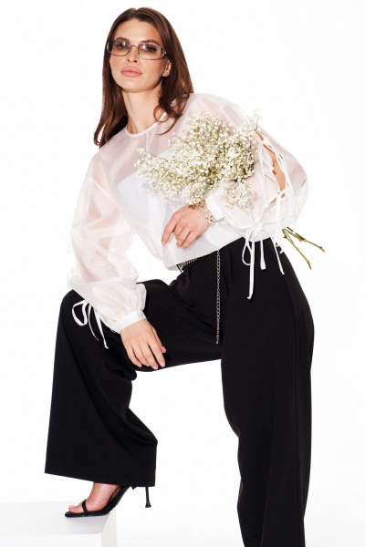 Блуза ELLETTO 3983 молочный - фото 6