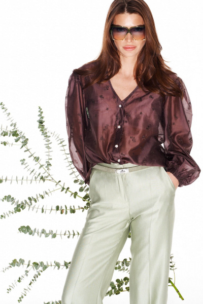 Блуза ELLETTO 3993 коричневый - фото 2