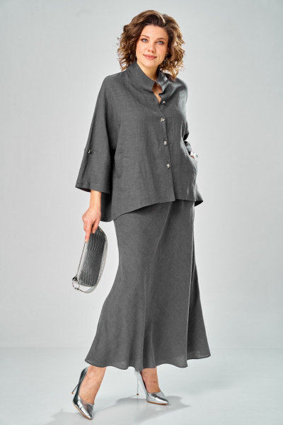 Рубашка, юбка Диомант 2152 графит - фото 2