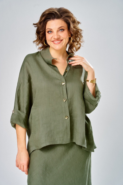 Рубашка, юбка Диомант 2152 олива - фото 14