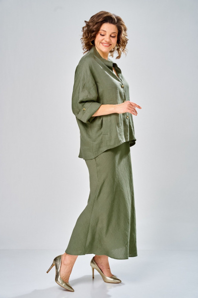 Рубашка, юбка Диомант 2152 олива - фото 12