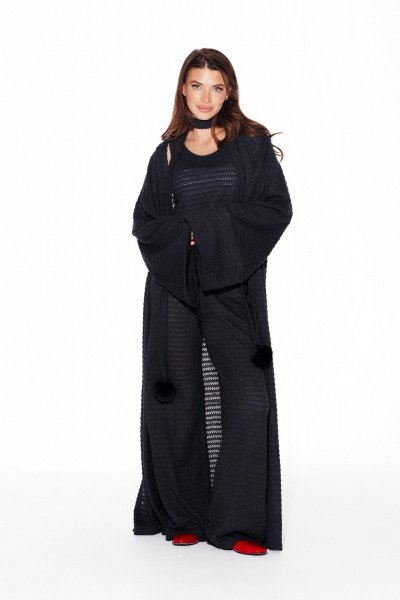 Брюки, кардиган, топ ELLETTO 5339 графит - фото 3