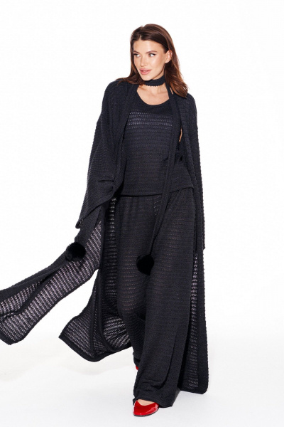 Брюки, кардиган, топ ELLETTO 5339 графит - фото 2