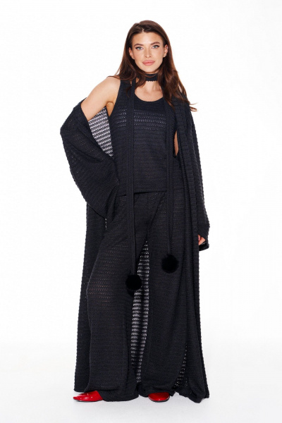 Брюки, кардиган, топ ELLETTO 5339 графит - фото 1