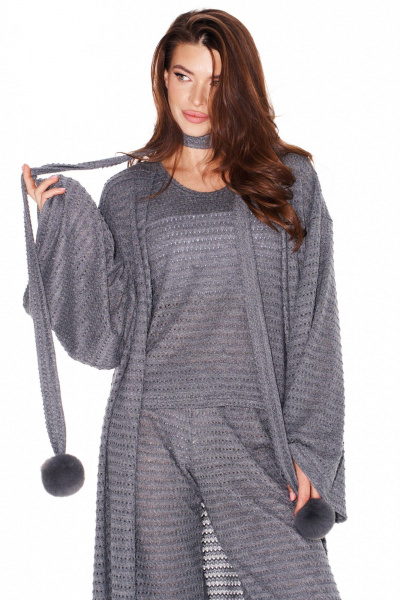 Брюки, кардиган, топ ELLETTO 5339 серый - фото 6