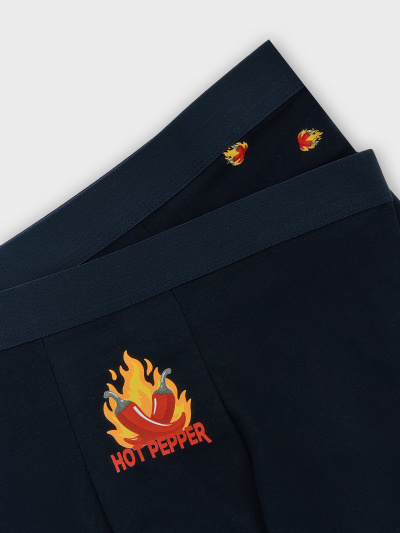 Трусы Mark Formelle 411228-2/25-5164П-5 перцы_на_т.синем_т.синий_3_сл_на_гульфике - фото 2