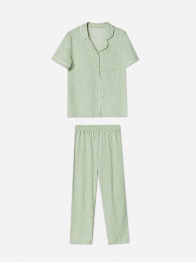 Брюки, рубашка Mark Formelle 592505-1/25-41951ПП-0 цветы_на_зеленой_полоске - фото 1