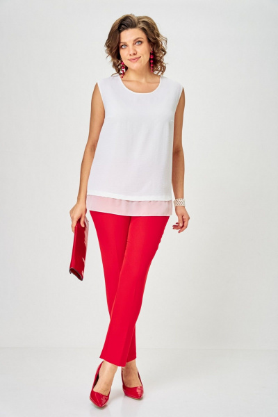 Брюки, кардиган, топ Svetlana-Style 2320 красный_цветы - фото 13