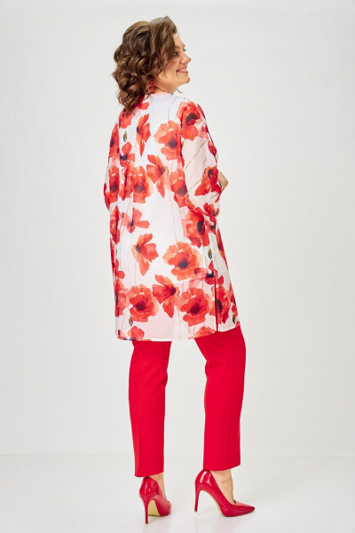 Брюки, кардиган, топ Svetlana-Style 2320 красный_цветы - фото 7