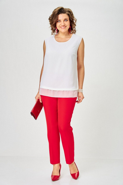 Брюки, кардиган, топ Svetlana-Style 2320 красный_цветы - фото 6