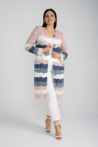 Кардиган BONADI 1285 пудра-джинс - фото 7