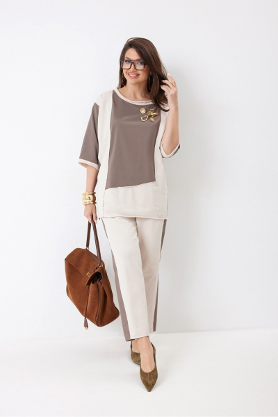 Брюки, туника ElPaiz 1326 молоко_с_серым - фото 1