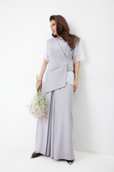 Блуза, брюки, жилет ElPaiz 1327 лаванда_белый - фото 3