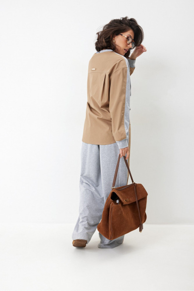 Брюки, свитшот ElPaiz 1328 св.коричневый+серый - фото 4