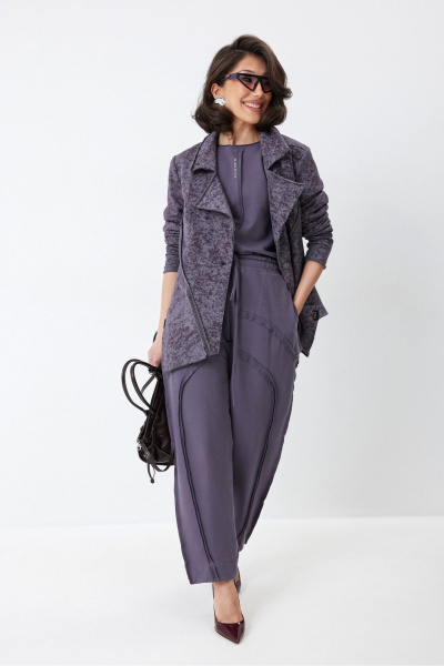 Брюки, жакет, топ ElPaiz 1331 сиреневый - фото 1