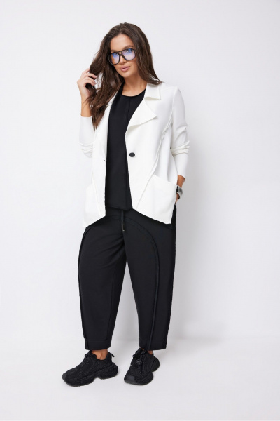 Брюки, жакет, топ ElPaiz 1340 черный_с_белым - фото 2