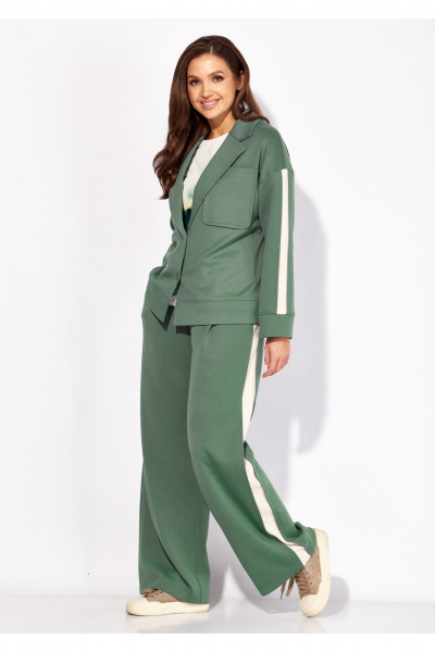Брюки, жакет, топ TAiER 1420 оливка - фото 6