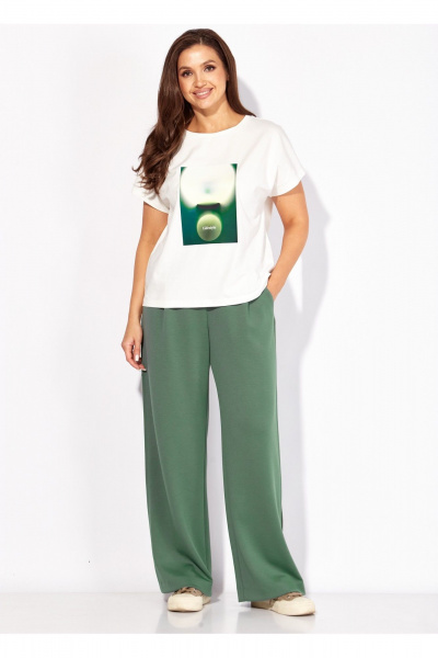 Брюки, жакет, топ TAiER 1420 оливка - фото 3