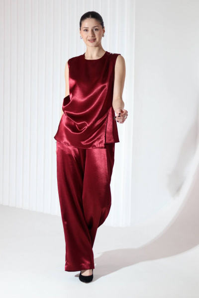 Блуза Tammi 3Т157-25/10 бордовый - фото 7