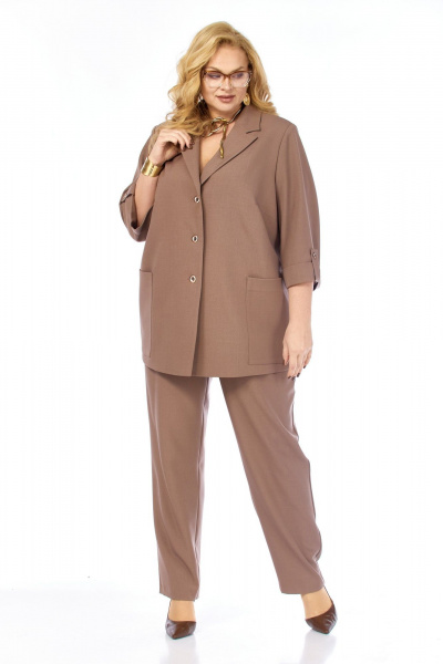 Брюки, жакет СиБон 0382 коричневый - фото 8