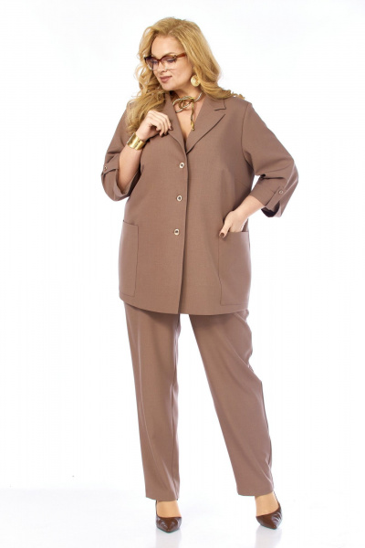 Брюки, жакет СиБон 0382 коричневый - фото 2