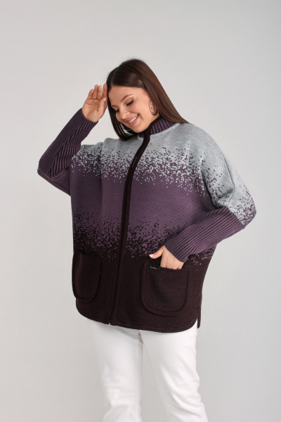 Кардиган BONADI 1970 баклажан - фото 4