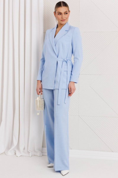 Брюки, жакет Мода Юрс 26-2669 голубой - фото 7