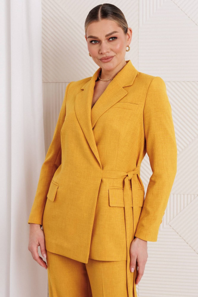 Брюки, жакет Мода Юрс 26-2669 горчица - фото 2
