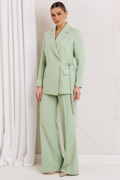 Брюки, жакет Мода Юрс 26-2669 салатовый - фото 2