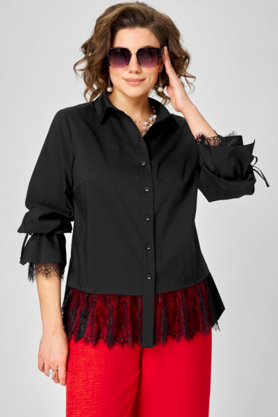 Блуза EVA GRANT 5002 черный_кружево - фото 1