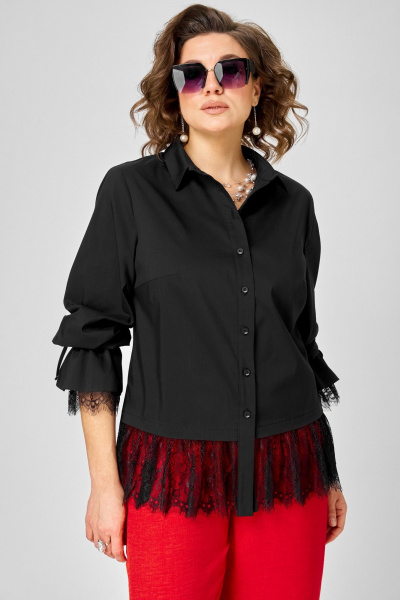 Блуза EVA GRANT 5002 черный_кружево - фото 11