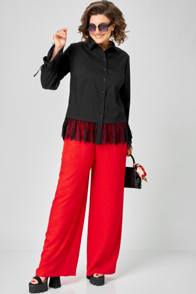 Блуза EVA GRANT 5002 черный_кружево - фото 8