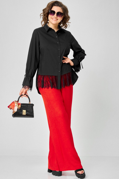 Блуза EVA GRANT 5002 черный_кружево - фото 6