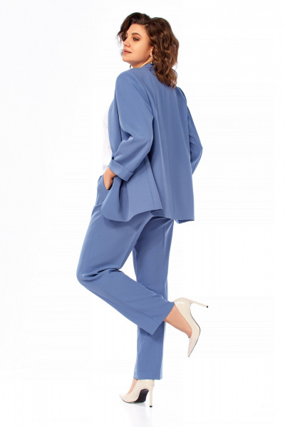 Блуза, брюки, жакет Ольга Стиль С-1000 синий - фото 5