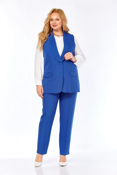 Блуза, брюки, жилет Элль-стиль 2132/7 джинс - фото 29