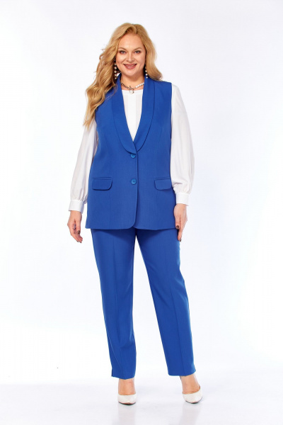 Блуза, брюки, жилет Элль-стиль 2132/7 джинс - фото 28