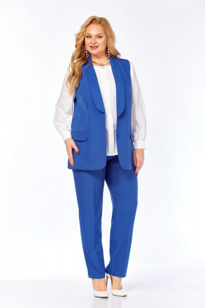 Блуза, брюки, жилет Элль-стиль 2132/7 джинс - фото 9