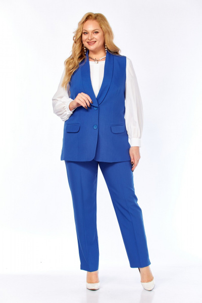 Блуза, брюки, жилет Элль-стиль 2132/7 джинс - фото 2