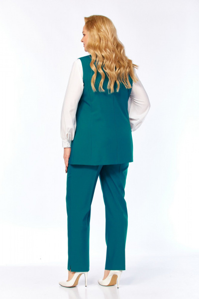 Блуза, брюки, жилет Элль-стиль 2132/8 морская_волна - фото 19
